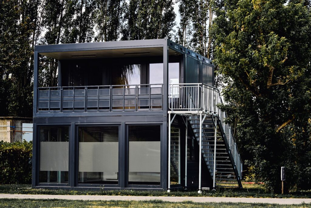 modulaire bureau double etage terrasse escalier